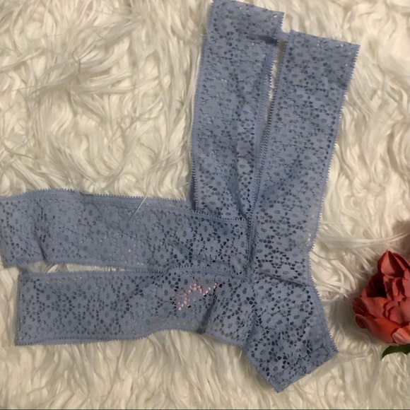 Victoria’s Secret Small Very Sexy Double Banded Lace Cheeky Panty Light Blue - Picture 4 of 6